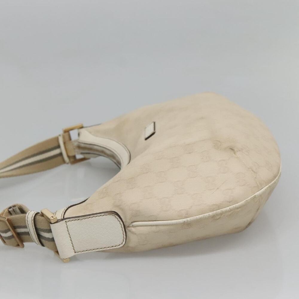 GUCCI GG Canvas Shoulder Bag White Gold - Picture 4 of 16